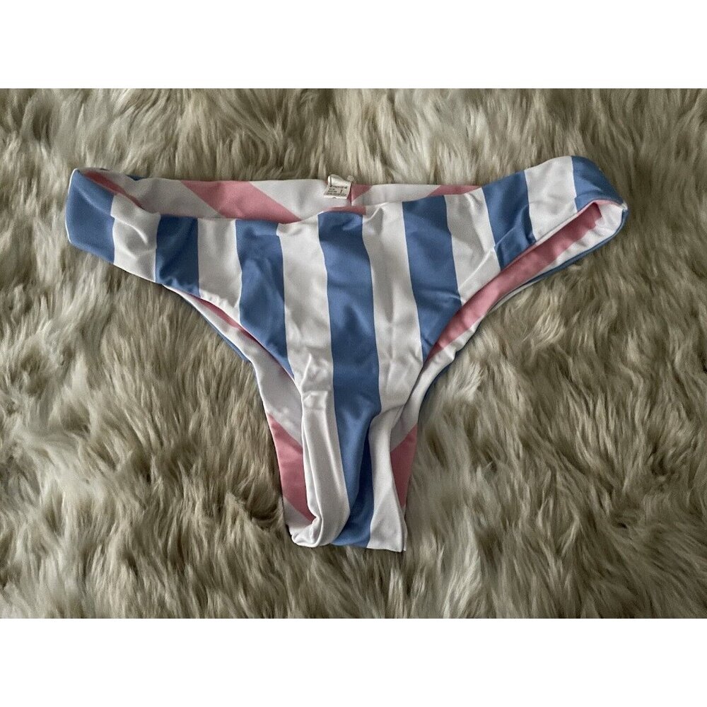 NWOT Reversible Striped Bikini Bottom Size L